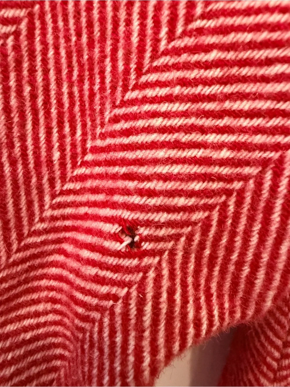 Vintage GAP Girls Red Herringbone Pea Coat holiday wool blend Christmas photos 2